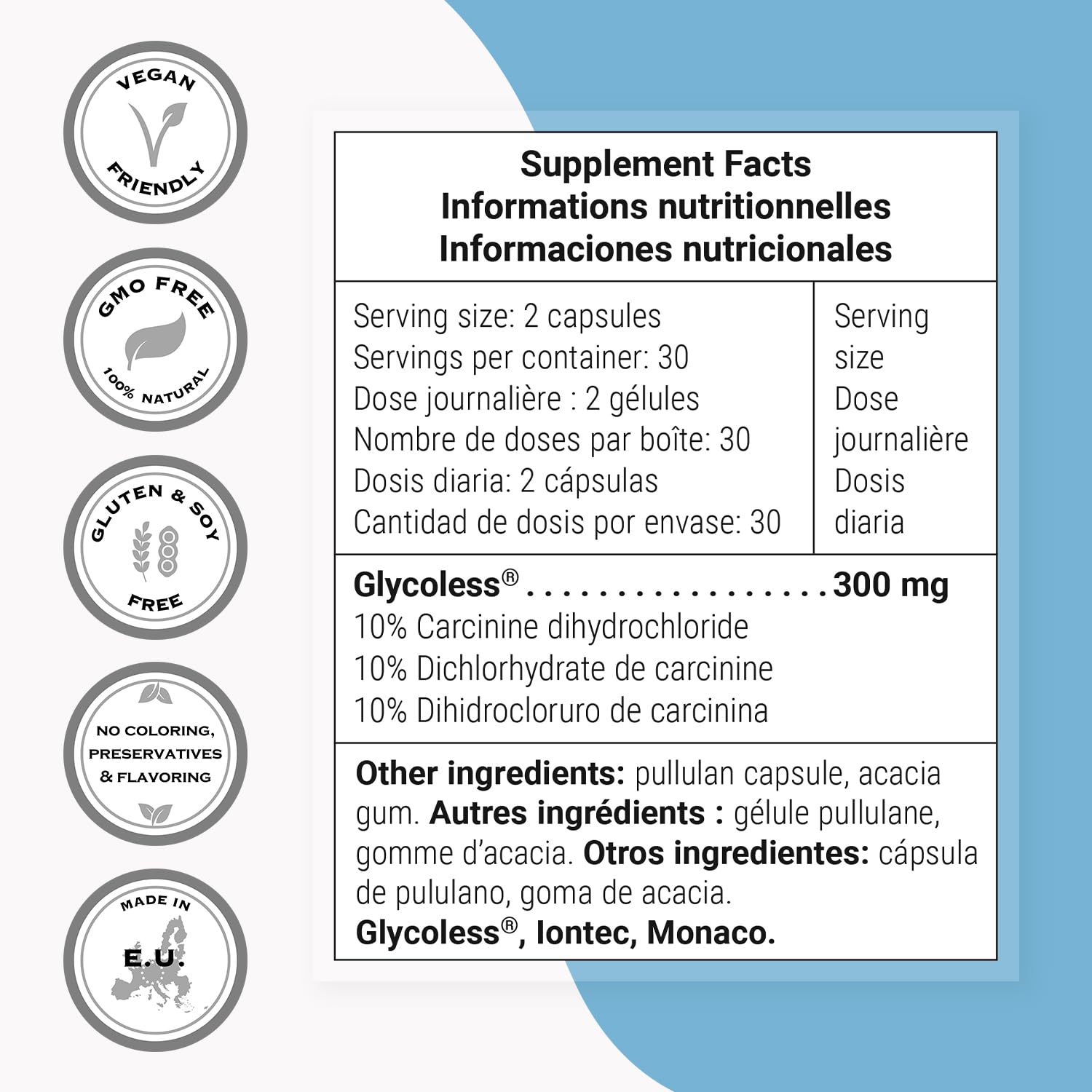 Supersmart - Carcinine 300mg per Day (Patented) - Stable L-Carnosine Supplement | Non-GMO & Gluten Free - 60 Vegetarian Capsules - Image 4